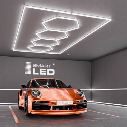 LED-loftlampe HEXAGON LED/384W/85-265V 6500K 484x243 cm CRI 90 IP54 hvid