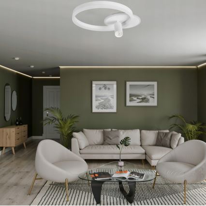 LED loftlampe LED/38W/230V + 1xGU10/30W hvid