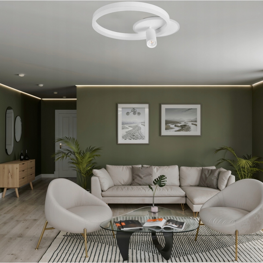 LED loftlampe LED/38W/230V + 1xGU10/30W hvid