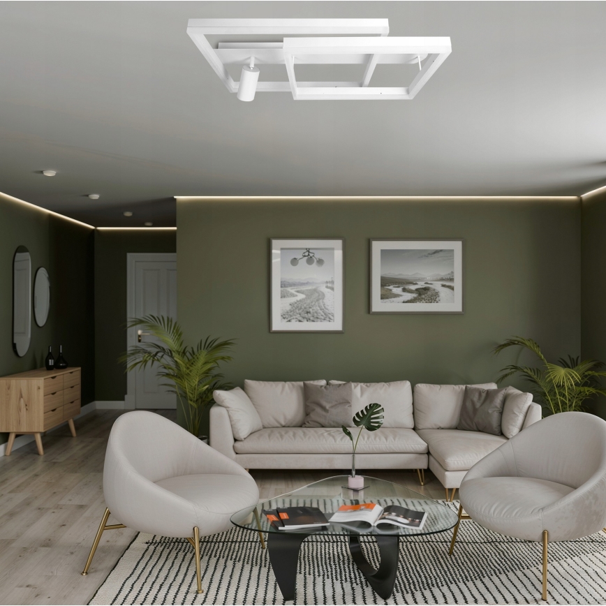 LED loftlampe LED/38W/230V + 1xGU10/30W hvid