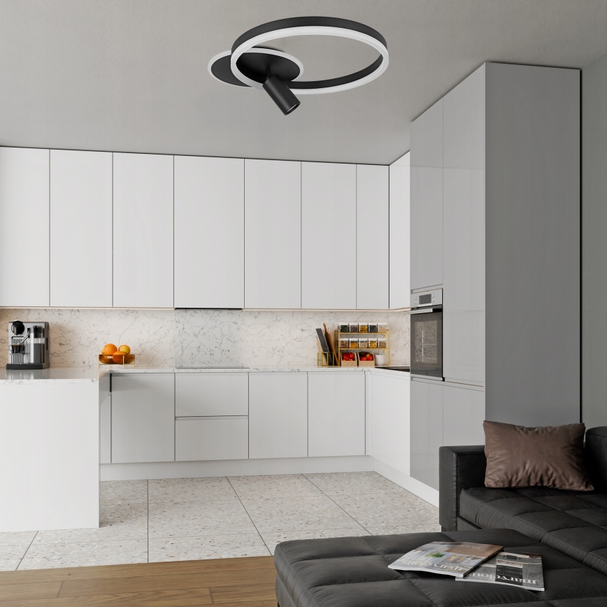 LED loftlampe LED/38W/230V + 1xGU10/30W sort