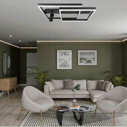 LED loftlampe LED/38W/230V + 1xGU10/30W sort