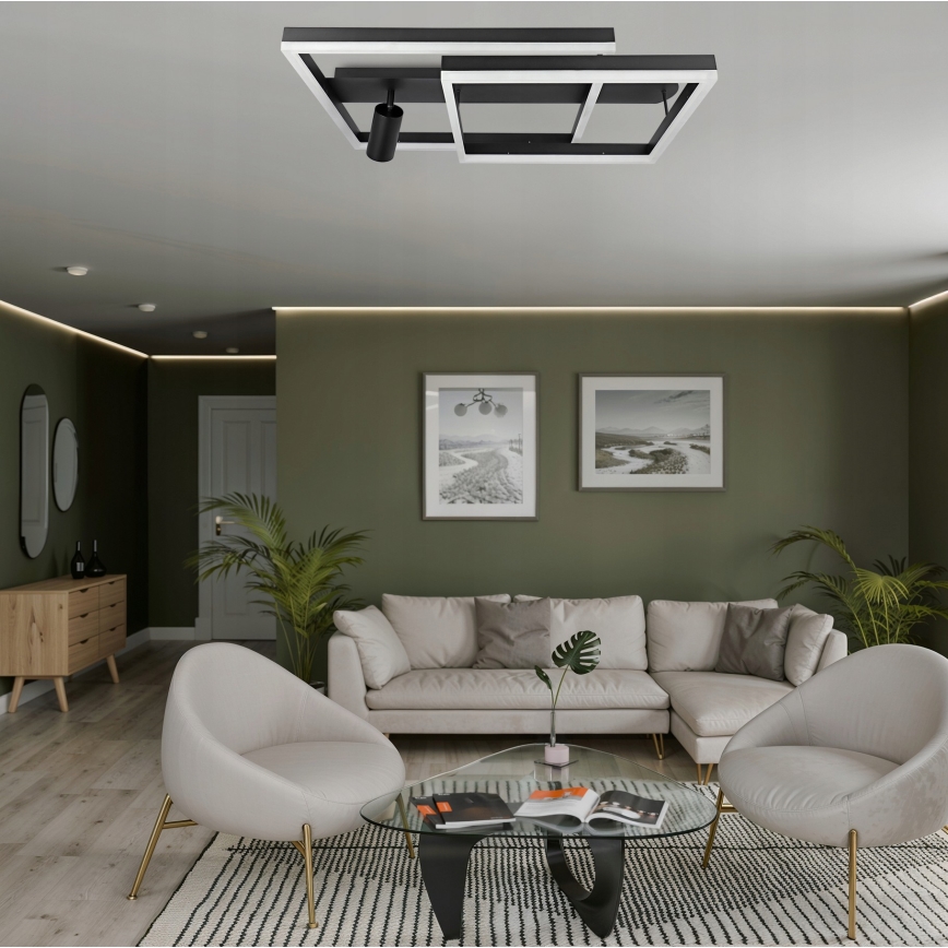 LED loftlampe LED/38W/230V + 1xGU10/30W sort