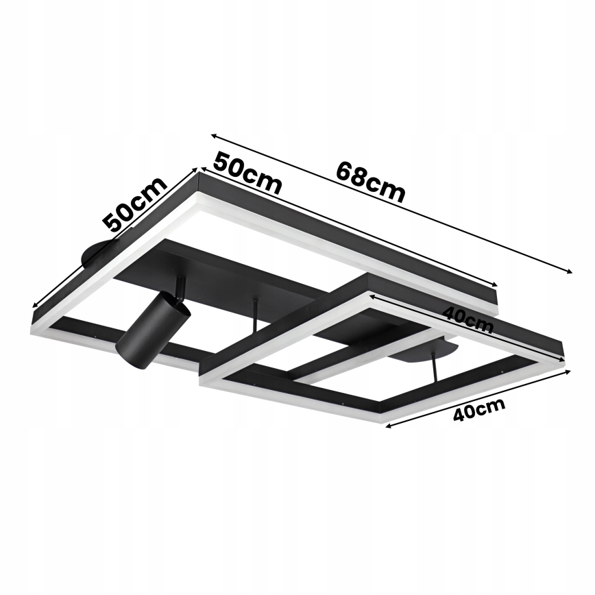 LED loftlampe LED/38W/230V + 1xGU10/30W sort