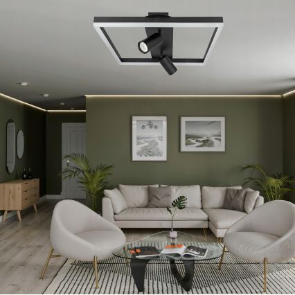 LED loftlampe LED/38W/230V + 2xGU10/30W sort