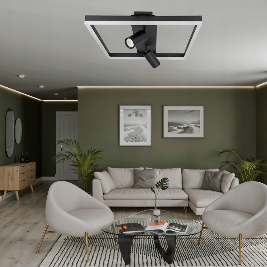 LED loftlampe LED/38W/230V + 2xGU10/30W sort