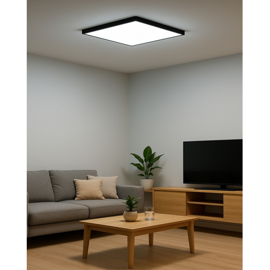 LED loftlampe LED/40W/230V 3000/4000/6500K 50x50 cm sort