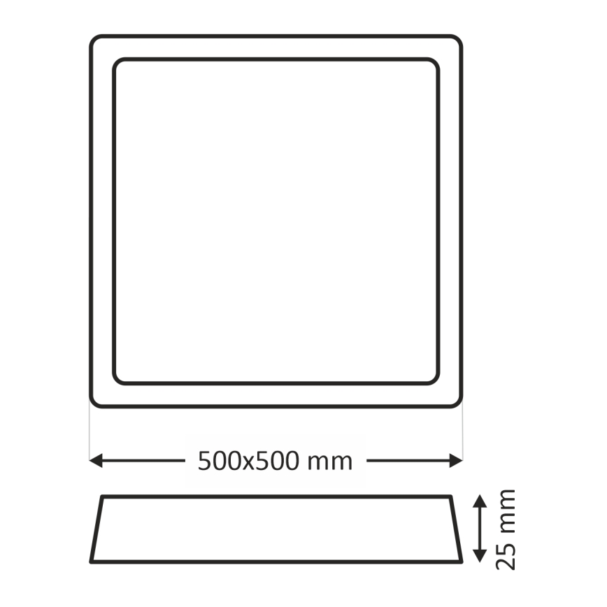 LED loftlampe LED/40W/230V 3000/4000/6500K 50x50 cm sort