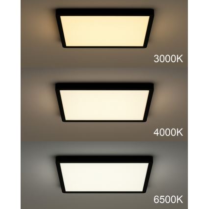 LED loftlampe LED/40W/230V 3000/4000/6500K 50x50 cm sort