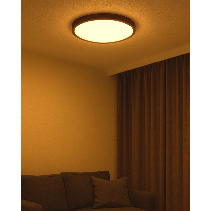 LED loftlampe LED/40W/230V 3000/4000/6500K Ø 50 cm brun