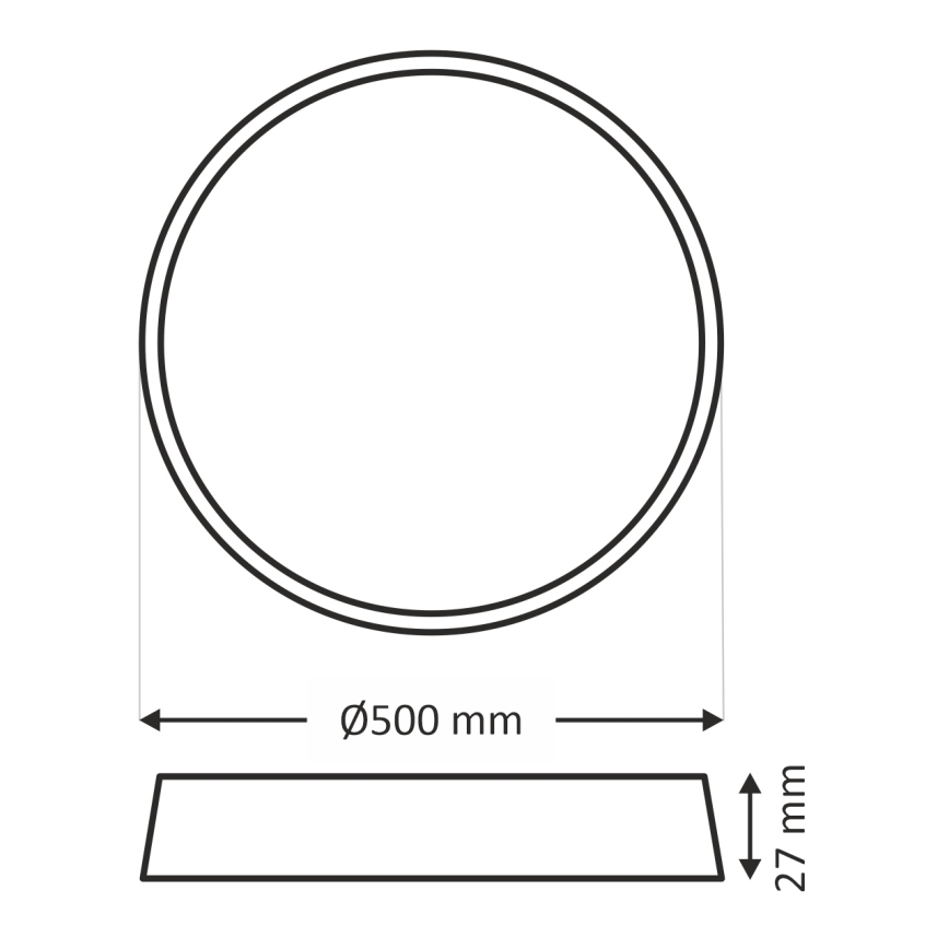 LED-loftlampe LED/40W/230V 3000/4000/6500K Ø 50 cm sort