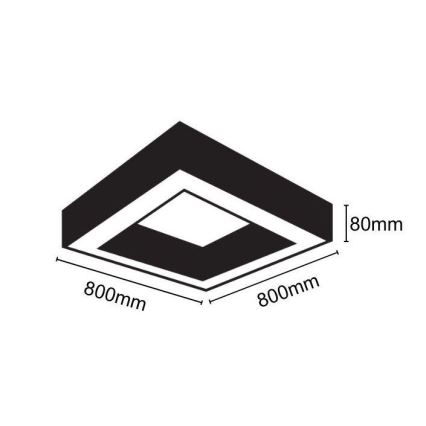 LED loftlampe LED/55W/230V 4000K 80x80 cm