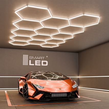 LED loftlampe HEXAGON LED/570W/85-265V 4000K 522x298 cm CRI 90 IP44 hvid