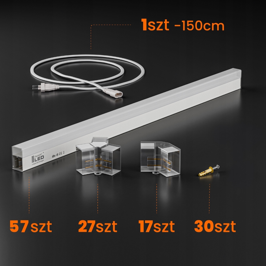 LED loftlampe HEXAGON LED/570W/85-265V 4000K 522x298 cm CRI 90 IP44 hvid