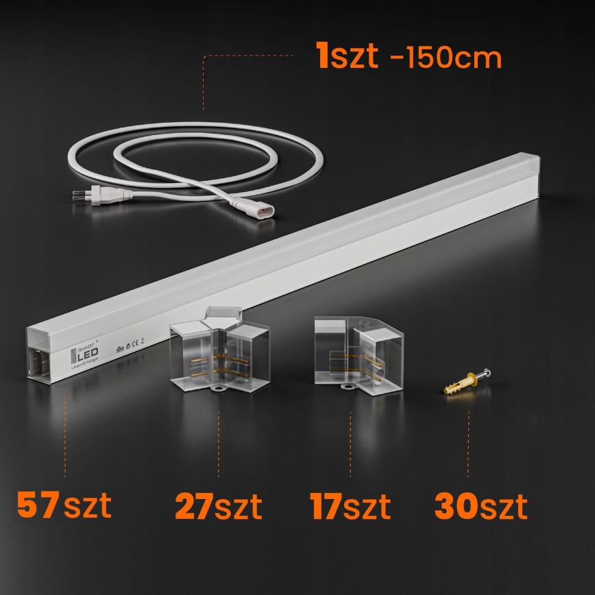 LED-loftlampe HEXAGON LED/570W/85-265V 6500K 522x298 cm CRI 90 IP44 hvid