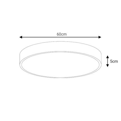 LED loftlampe LED/60W/230V 4000K diameter 60 cm sort