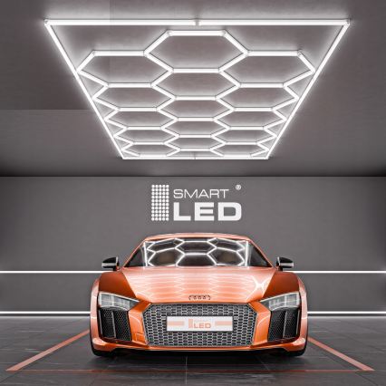 LED-loftarmatur HEXAGON LED/696W/85-265V 4000K 484x243 cm CRI 90 IP54 hvid