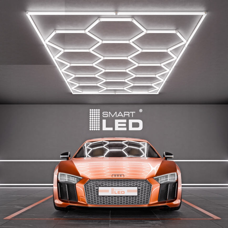 LED-loftarmatur HEXAGON LED/696W/85-265V 4000K 484x243 cm CRI 90 IP54 hvid