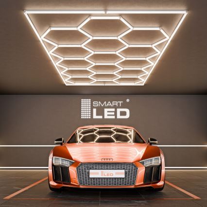 LED loftarmatur HEXAGON LED/696W/85-265V 4000K 484x243 cm CRI 90 IP54 hvid