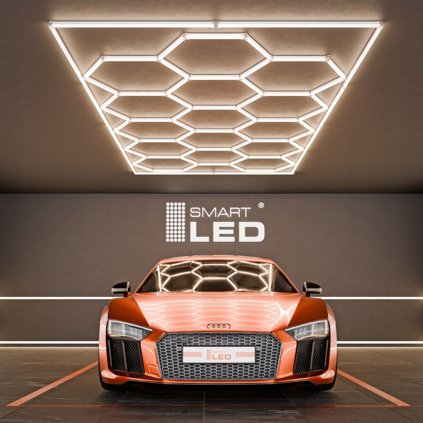 LED loftarmatur HEXAGON LED/696W/85-265V 4000K 484x243 cm CRI 90 IP54 hvid