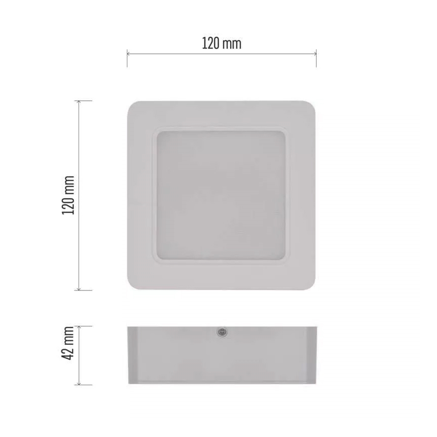 LED loftlampe LED/9W/230V 12x12 cm hvid