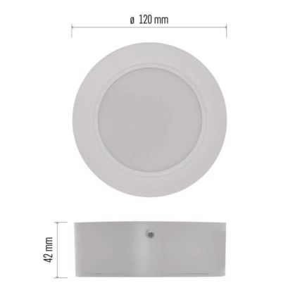 LED loftlampe LED/9W/230V diameter 12 cm hvid