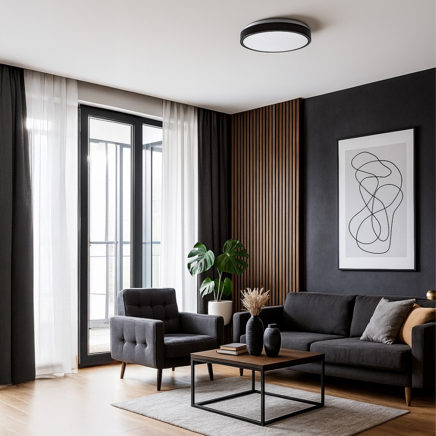 LED-loftlampe LIBRA LED/15W/230V 4000K Ø 29 cm sort