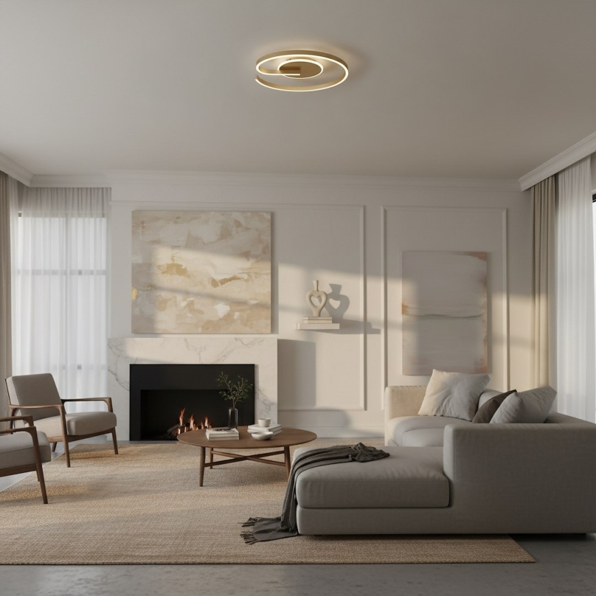 LED-loftlampe LORENZO LED/22W/230V Ø 50 cm guld