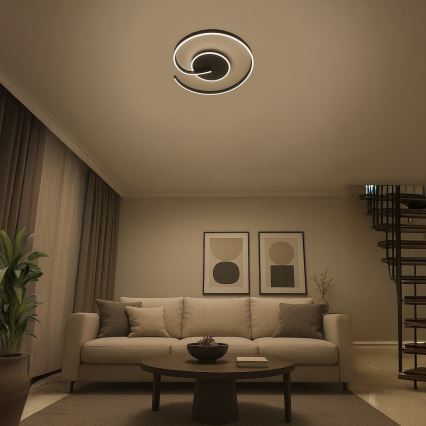 LED loftlampe LORENZO LED/22W/230V Ø 50 cm sort