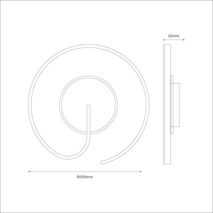 LED loftlampe LORENZO LED/22W/230V Ø 50 cm sort