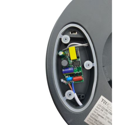 LED-loftlampe til badeværelset med bevægelsessensor LED/20W/230V 3000/4000/6500K Ø 23 cm IP54 antracit