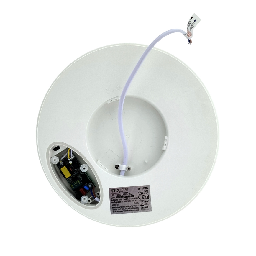 LED-loftlampe med bevægelsessensor LED/20W/230V 3000/4000/6500K Ø 230 cm IP54 grå