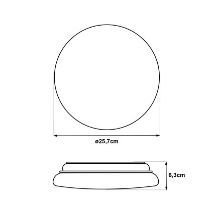 LED loftlampe med bevægelsessensor LENA LED/12W/230V Ø 25,7 cm hvid