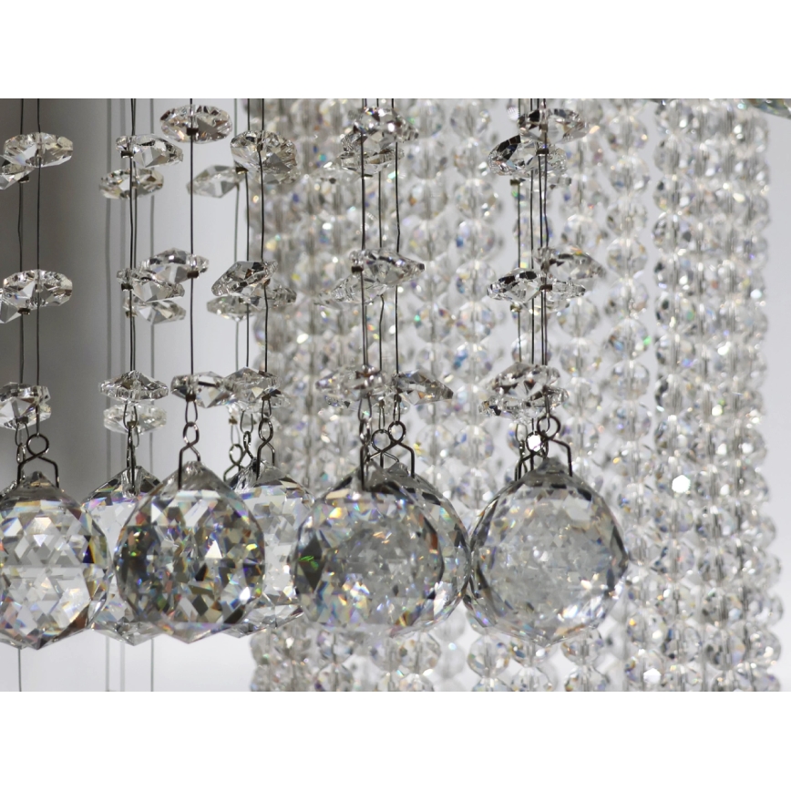 LED krystalloftlampe NAURU LED/24W/230V Ø 45 cm poleret krom + fjernbetjening