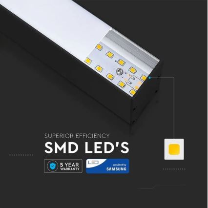 LED lysekrone på kabel SAMSUNG CHIP LED/40W/230V 4000K sort