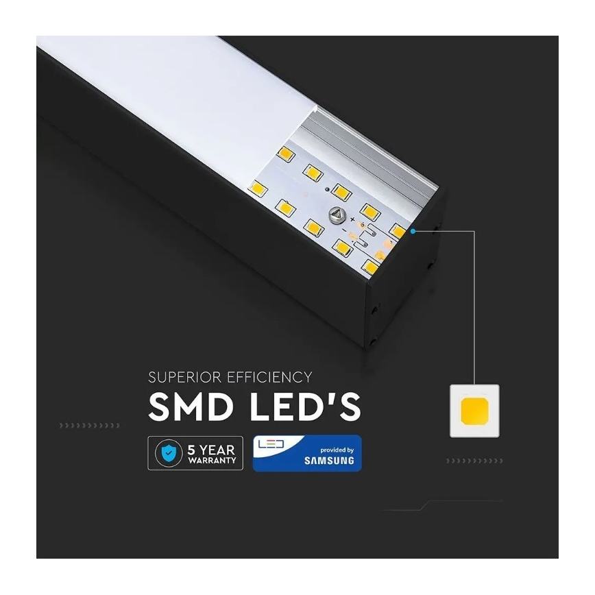 LED lysekrone på kabel SAMSUNG CHIP LED/40W/230V 4000K sort