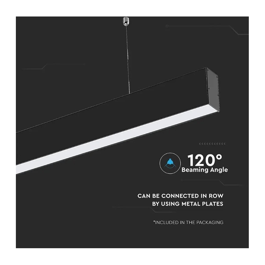 LED lysekrone på kabel SAMSUNG CHIP LED/40W/230V 4000K sort