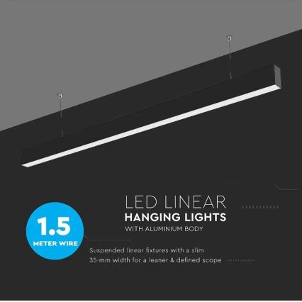 LED lysekrone på kabel SAMSUNG CHIP LED/40W/230V 4000K sort