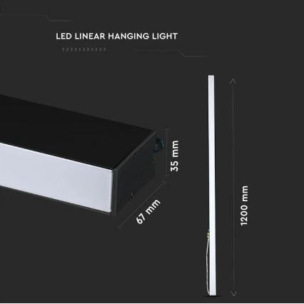 LED lysekrone på kabel SAMSUNG CHIP LED/40W/230V 4000K sort