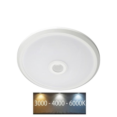 LED loftlampe med sensor LED/12W/230V 3000/4000/6000K diameter 29 cm hvid