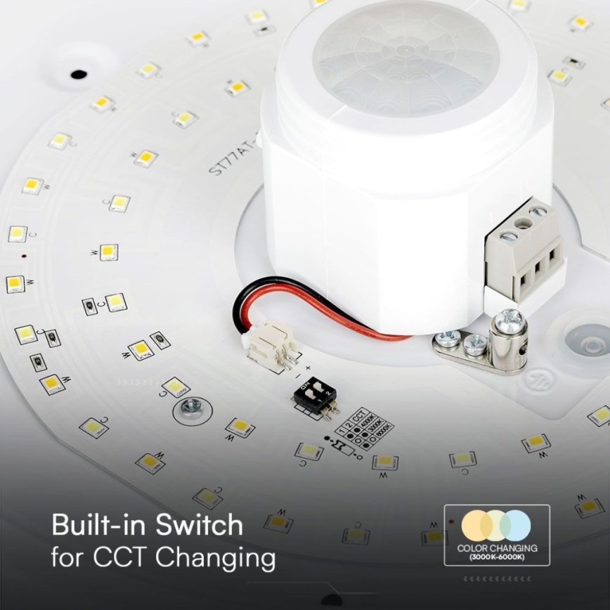 LED loftlampe med sensor SAMSUNG CHIP LED/12W/230V 3000/4000/6000K diameter 29 cm hvid