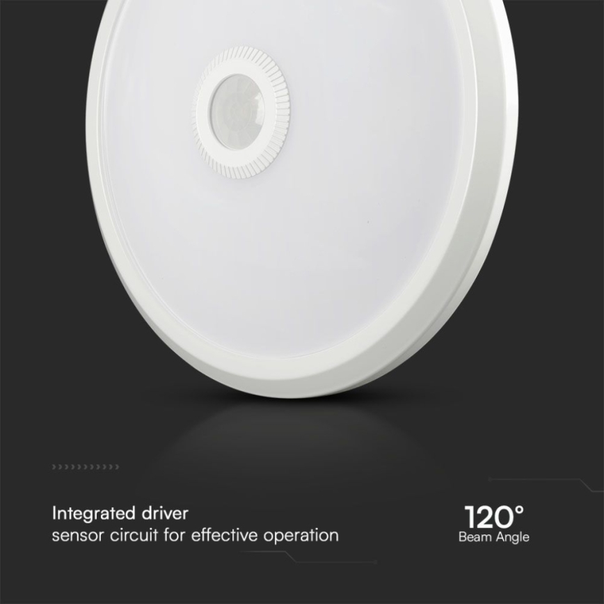 LED loftlampe med sensor SAMSUNG CHIP LED/12W/230V 3000/4000/6000K diameter 29 cm hvid