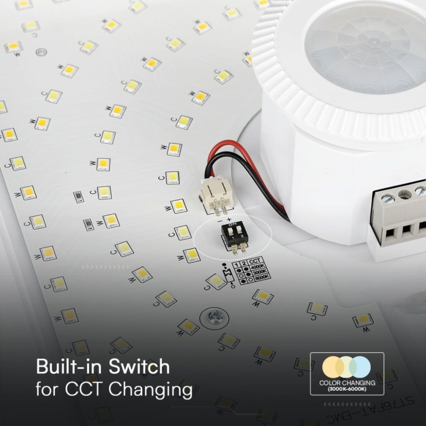 LED loftlampe med sensor SAMSUNG CHIP LED/12W/230V 3000/4000/6000K hvid