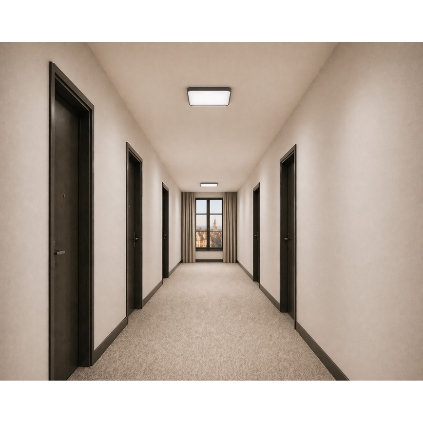 LED-loftlampe med bevægelses- og skumringssensor WILTON LED/24W/230V 4000K 33x33 cm antracit