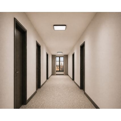 LED-loftlampe med bevægelses- og skumringssensor WILTON LED/24W/230V 4000K 33x33 cm sort