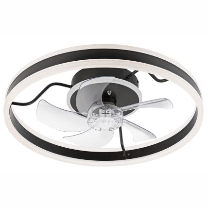 LED loftlampe med ventilator dæmpbar APOLLO LED/38W/230V sort + fjernbetjening