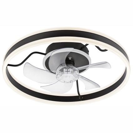 LED loftlampe med ventilator dæmpbar APOLLO LED/38W/230V sort + fjernbetjening