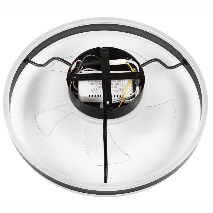 LED loftlampe med ventilator dæmpbar APOLLO LED/38W/230V sort + fjernbetjening