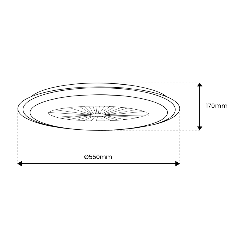 LED loftlampe med ventilator dæmpbar ARIA LED/38W/230V sort/hvid + fjernbetjening