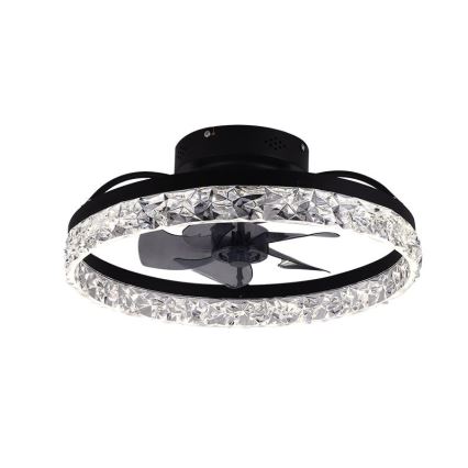 LED Loftlampe med ventilator dæmpbar LED/35W/230V 3000-6500K sort + fjernbetjening